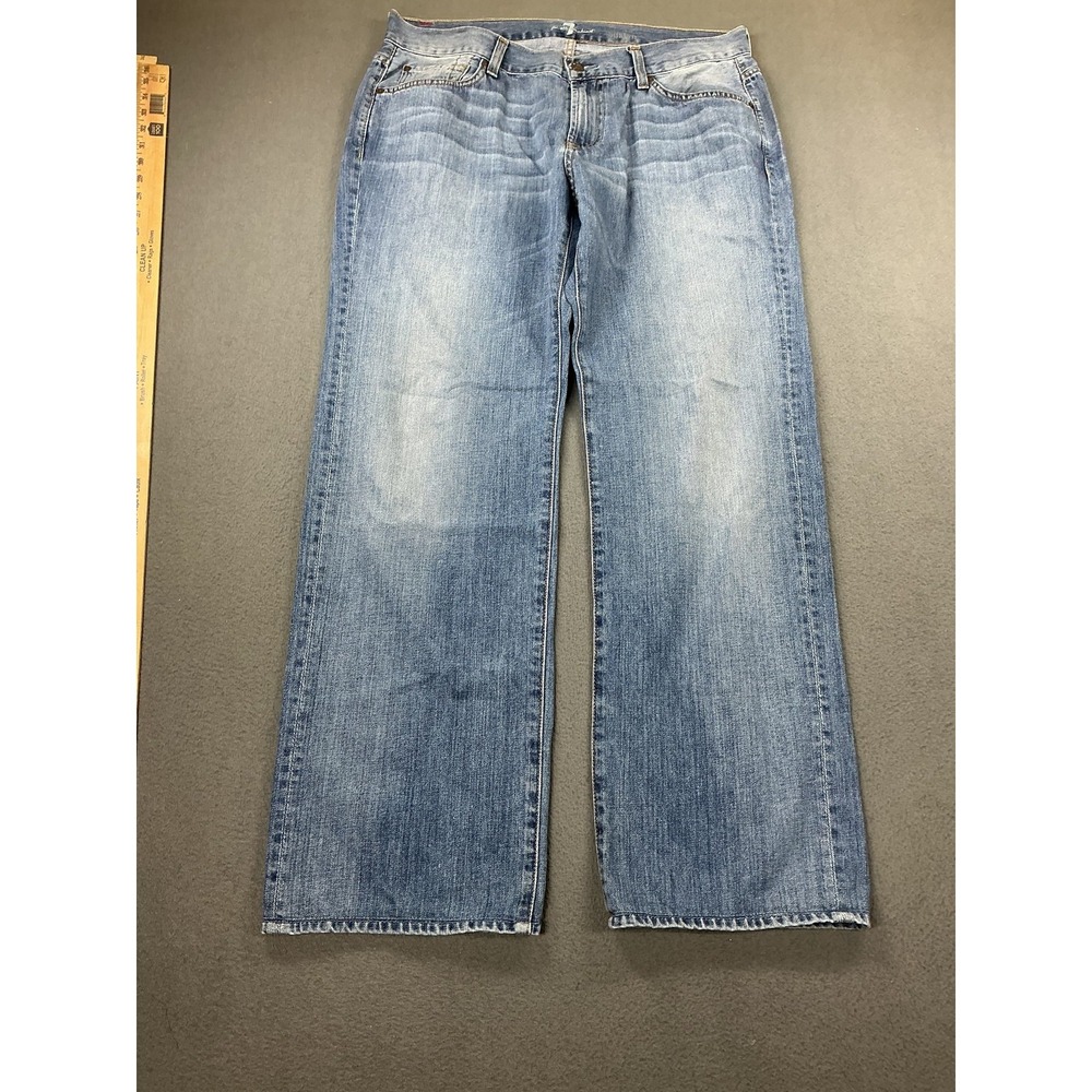 7 For All Mankind Austyn Jeans Mens 39x32 Medium Blue Relaxed Straight Denim
